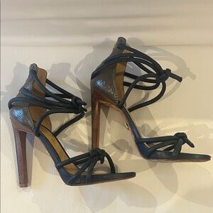 LAMB Dark Blue and Olive  Strappy Sandals